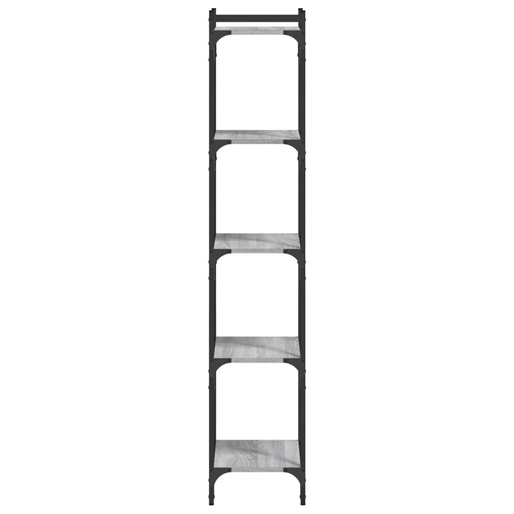 vidaXL Bookcase 5-Tier Grey Sonoma 40x30x154 cm Engineered Wood 5