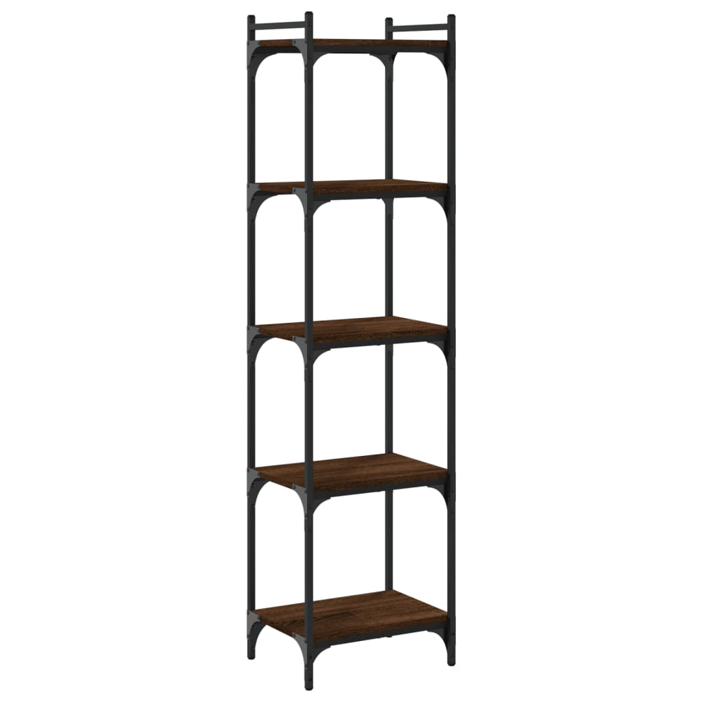 vidaXL Bookcase 5-Tier Brown Oak 40x30x154 cm Engineered Wood 2