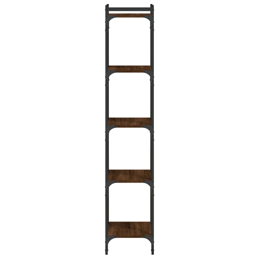 vidaXL Bookcase 5-Tier Brown Oak 40x30x154 cm Engineered Wood 5