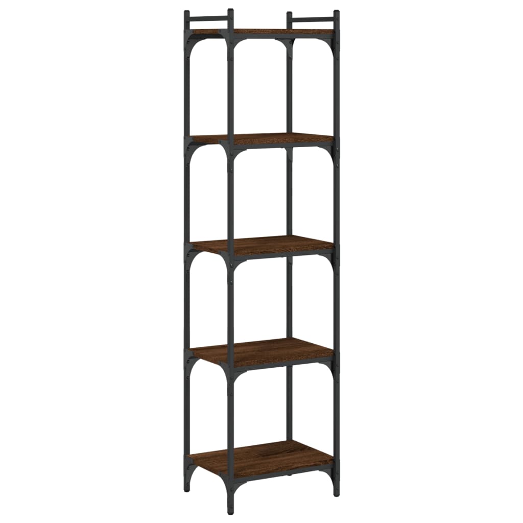 vidaXL Bookcase 5-Tier Brown Oak 40x30x154 cm Engineered Wood 6