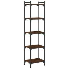 vidaXL Bookcase 5-Tier Brown Oak 40x30x154 cm Engineered Wood 6