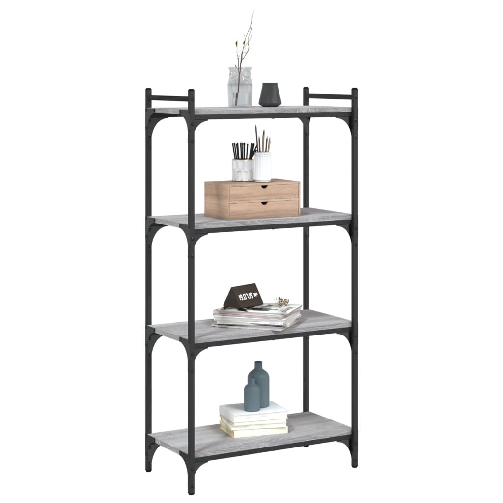 vidaXL Bookcase 4-Tier Grey Sonoma 60x30x120 cm Engineered Wood 3