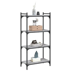 vidaXL Bookcase 4-Tier Grey Sonoma 60x30x120 cm Engineered Wood 3