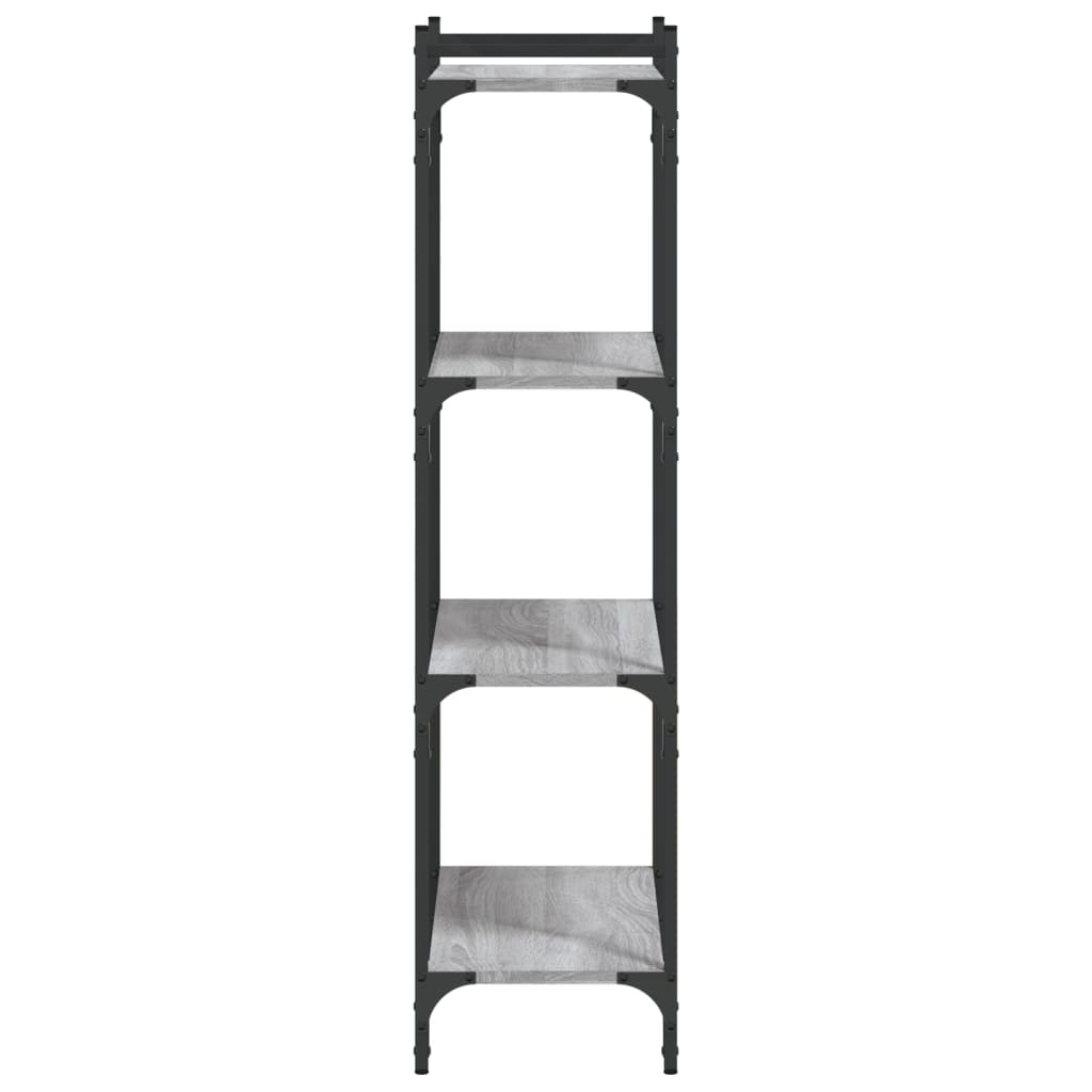 vidaXL Bookcase 4-Tier Grey Sonoma 60x30x120 cm Engineered Wood 5