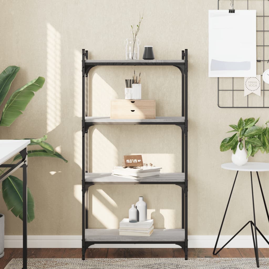vidaXL Bookcase 4-Tier Grey Sonoma 60x30x120 cm Engineered Wood 1