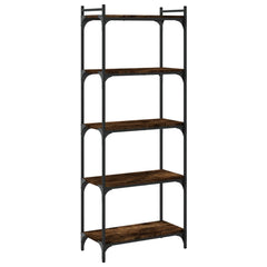 vidaXL Bookcase 5-Tier Smoked Oak 60x30x154 cm Engineered Wood 2