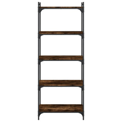 vidaXL Bookcase 5-Tier Smoked Oak 60x30x154 cm Engineered Wood 4