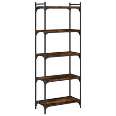 vidaXL Bookcase 5-Tier Smoked Oak 60x30x154 cm Engineered Wood 6