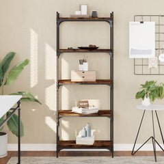 vidaXL Bookcase 5-Tier Smoked Oak 60x30x154 cm Engineered Wood 1