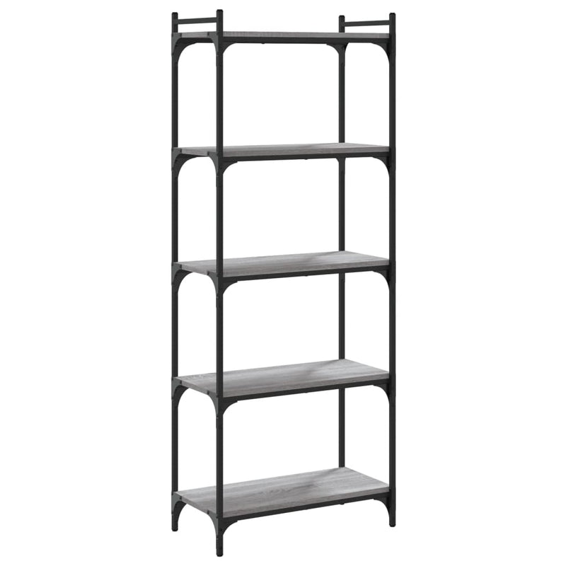 Bookcase 5-Tier Grey Sonoma 60x30x154 cm Engineered Wood