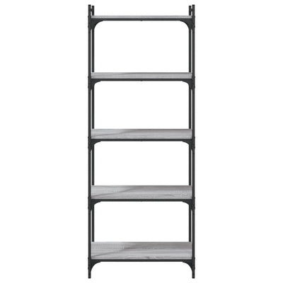 Bookcase 5-Tier Grey Sonoma 60x30x154 cm Engineered Wood