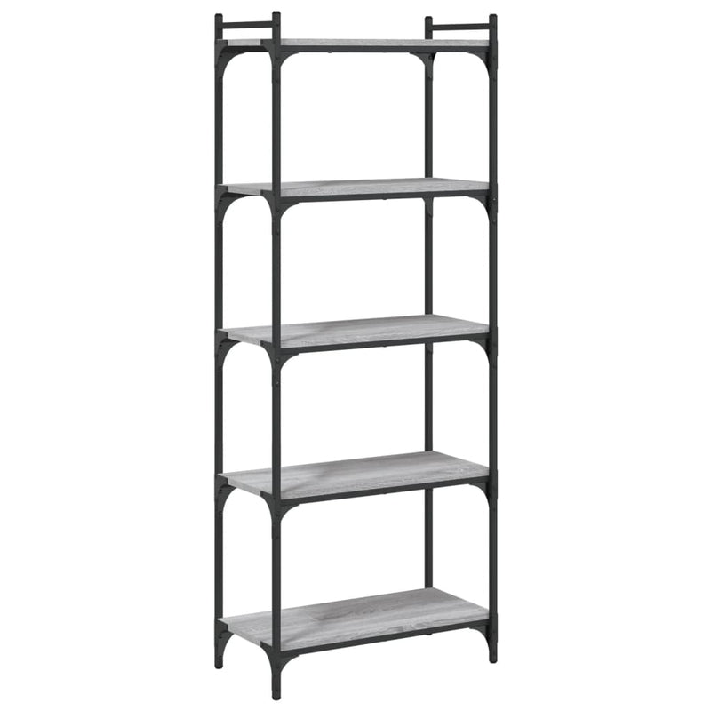 Bookcase 5-Tier Grey Sonoma 60x30x154 cm Engineered Wood