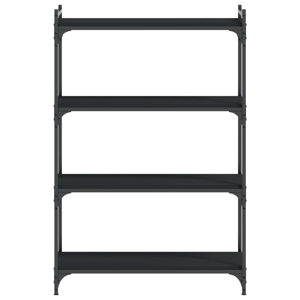 vidaXL Bookcase 4-Tier Black 80x30x120 cm Engineered Wood 4