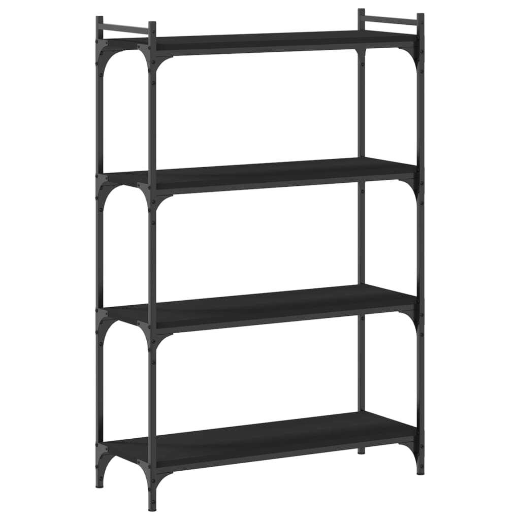 vidaXL Bookcase 4-Tier Black 80x30x120 cm Engineered Wood 6