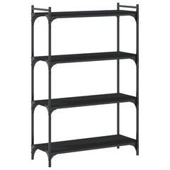 vidaXL Bookcase 4-Tier Black 80x30x120 cm Engineered Wood 6
