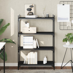 vidaXL Bookcase 4-Tier Black 80x30x120 cm Engineered Wood 1