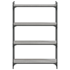 vidaXL Bookcase 4-Tier Grey Sonoma 80x30x120 cm Engineered Wood 4