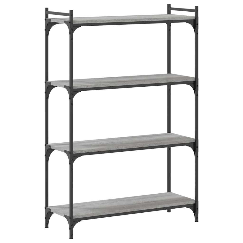 vidaXL Bookcase 4-Tier Grey Sonoma 80x30x120 cm Engineered Wood 6