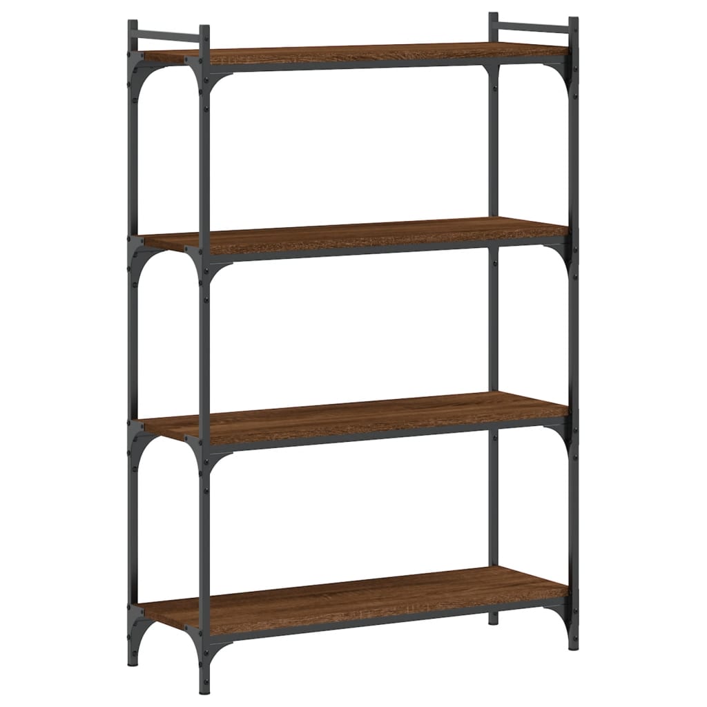 vidaXL Bookcase 4-Tier Brown Oak 80x30x120 cm Engineered Wood 2
