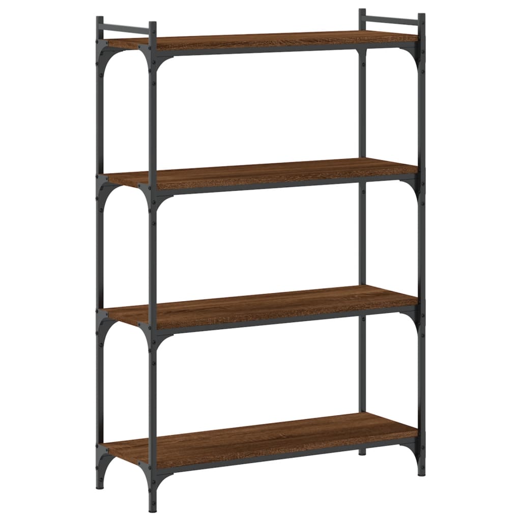 vidaXL Bookcase 4-Tier Brown Oak 80x30x120 cm Engineered Wood 6