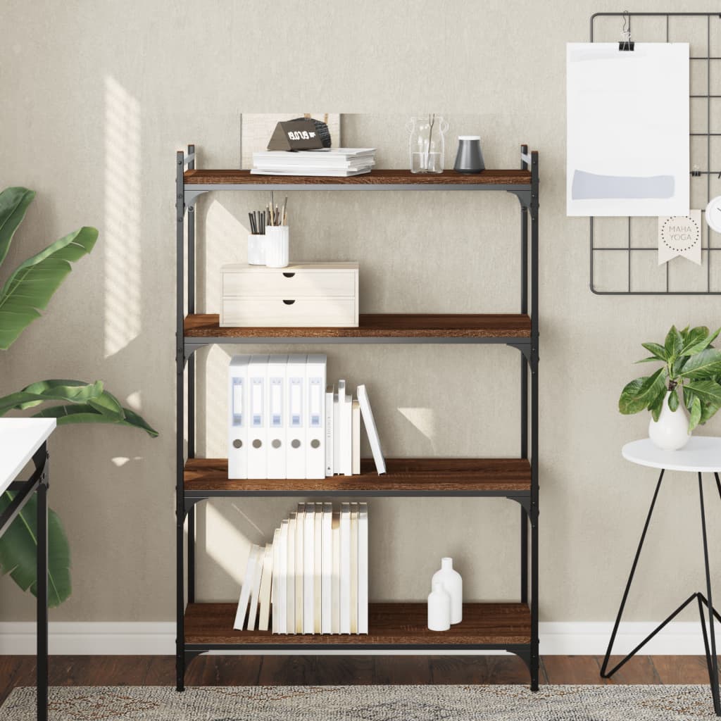 vidaXL Bookcase 4-Tier Brown Oak 80x30x120 cm Engineered Wood 1