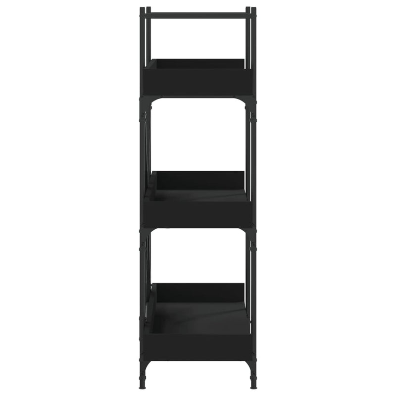 Bookcase 3-Tier Black 100x33x108.5 cm Engineered Wood