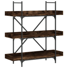 vidaXL Bookcase 3-Tier Smoked Oak 100x33x108.5 cm Engineered Wood 2