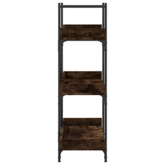 vidaXL Bookcase 3-Tier Smoked Oak 100x33x108.5 cm Engineered Wood 5