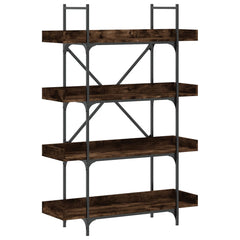 vidaXL Bookcase 4-Tier Smoked Oak 100x33x145.5 cm Engineered Wood 2