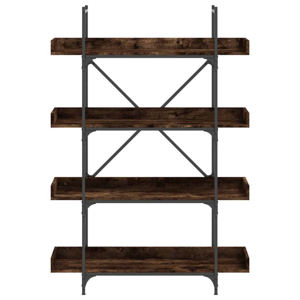 vidaXL Bookcase 4-Tier Smoked Oak 100x33x145.5 cm Engineered Wood 4