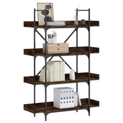 vidaXL Bookcase 4-Tier Smoked Oak 100x33x145.5 cm Engineered Wood 1
