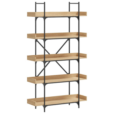 Bookcase 5-Tier Sonoma Oak 100x33x180.5 cm Engineered Wood