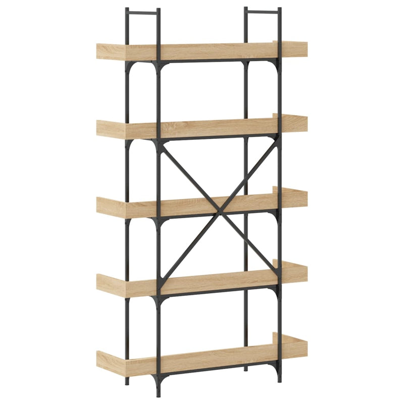 Bookcase 5-Tier Sonoma Oak 100x33x180.5 cm Engineered Wood