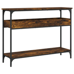 vidaXL Console Table with Shelf Smoked Oak 100x29x75cm Engineered Wood 2