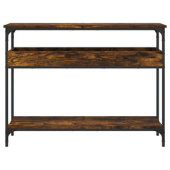 vidaXL Console Table with Shelf Smoked Oak 100x29x75cm Engineered Wood 4