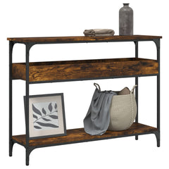 vidaXL Console Table with Shelf Smoked Oak 100x29x75cm Engineered Wood 1