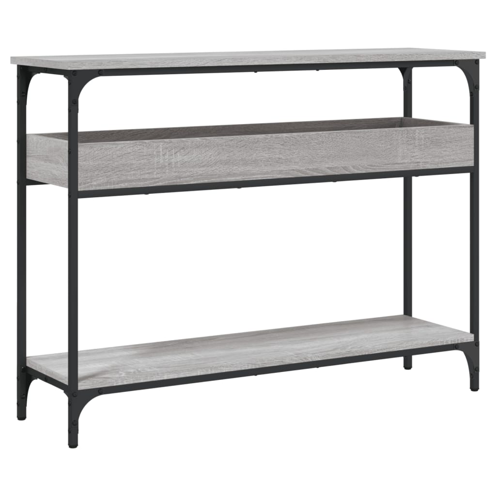 vidaXL Console Table with Shelf Grey Sonoma 100x29x75cm Engineered Wood 2