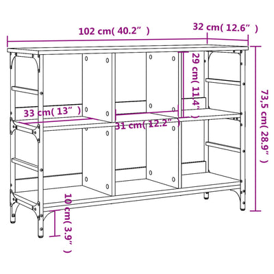 Sideboard Grey Sonoma 102x32x73.5 cm Engineered Wood