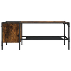 vidaXL Coffee Table with Rack Smoked Oak 100x51x40 cm Engineered Wood 4
