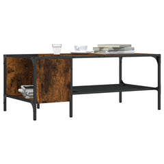 vidaXL Coffee Table with Rack Smoked Oak 100x51x40 cm Engineered Wood 1