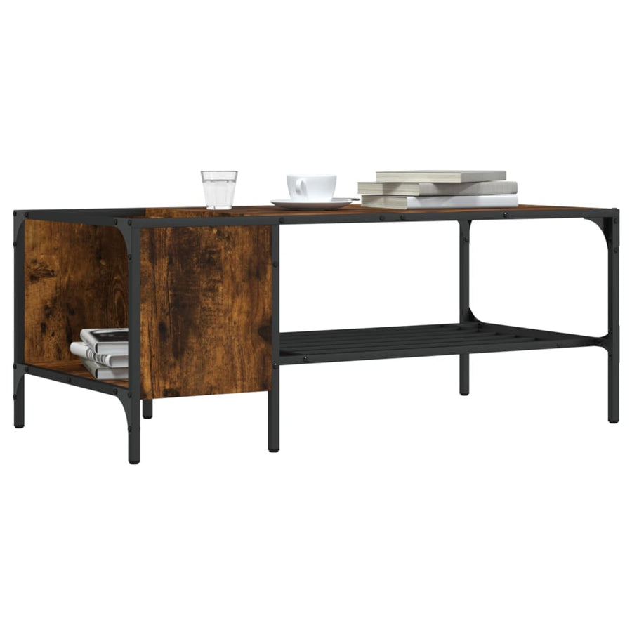 vidaXL Coffee Table with Rack Smoked Oak 100x51x40 cm Engineered Wood 1