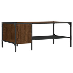 vidaXL Coffee Table with Rack Brown Oak 100x51x40 cm Engineered Wood 2