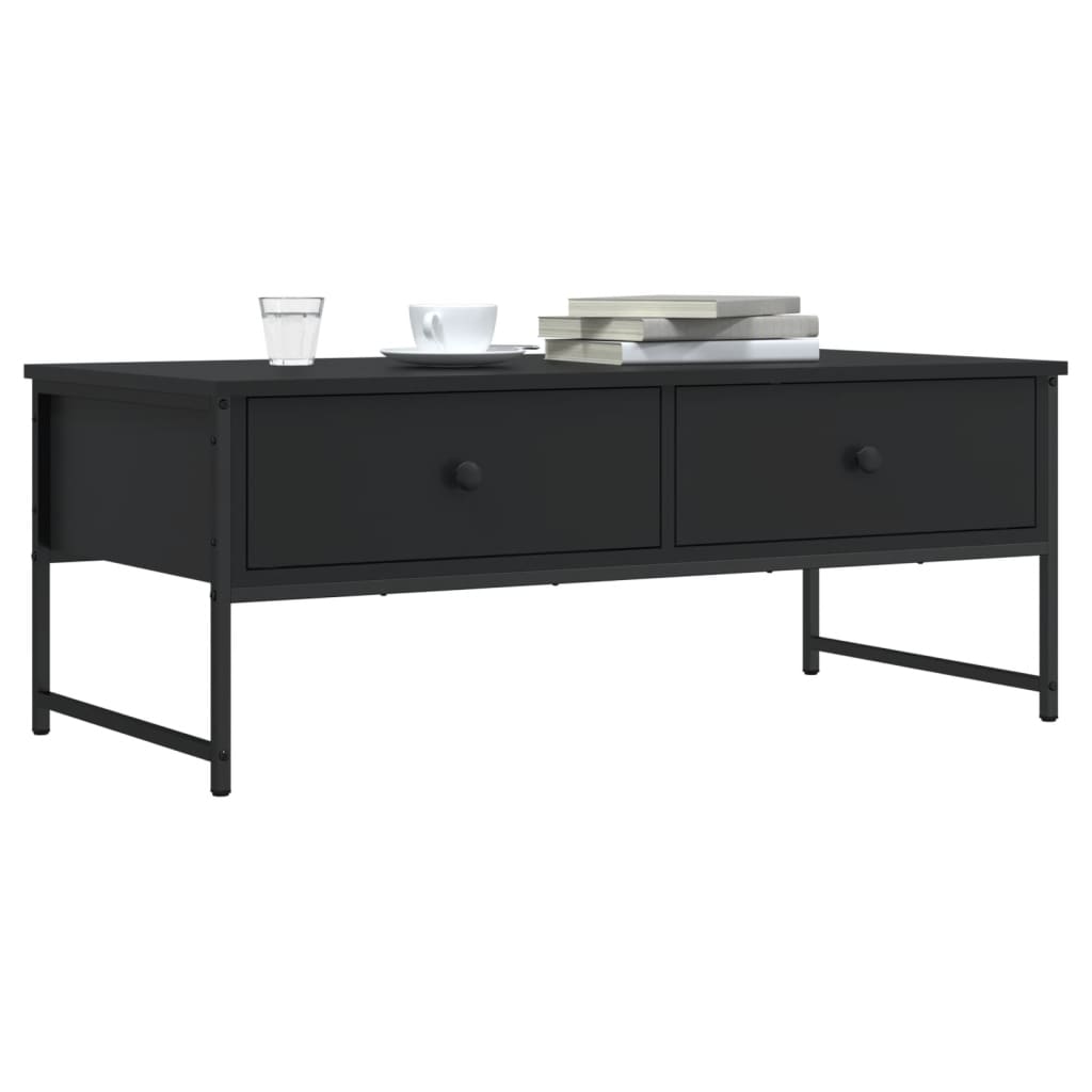 Coffee Table 101x49x39,5 cm Engineered Wood Black