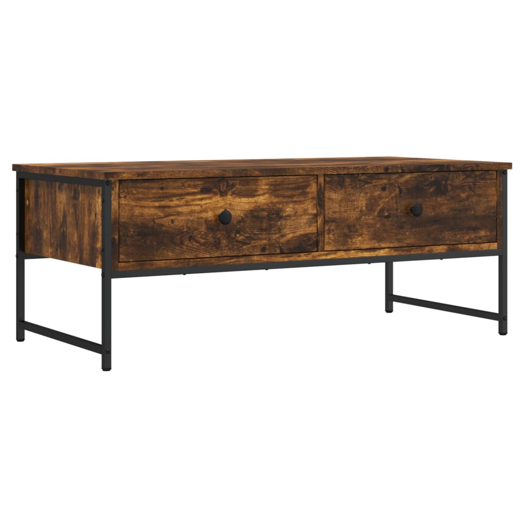vidaXL Coffee Table Smoked Oak 101x49x39.5 cm Engineered Wood 2