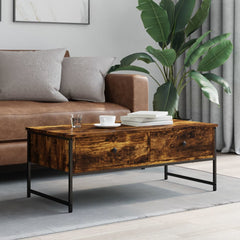 vidaXL Coffee Table Smoked Oak 101x49x39.5 cm Engineered Wood 3