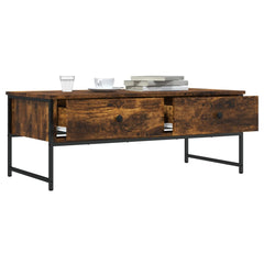 vidaXL Coffee Table Smoked Oak 101x49x39.5 cm Engineered Wood 4