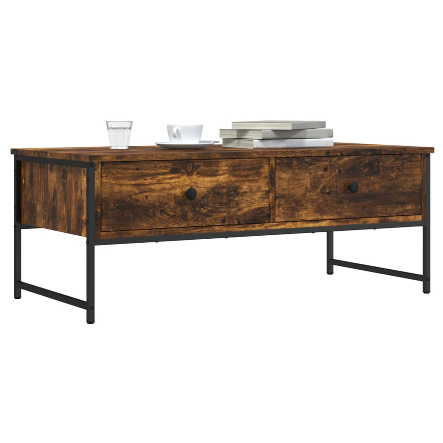 vidaXL Coffee Table Smoked Oak 101x49x39.5 cm Engineered Wood 1