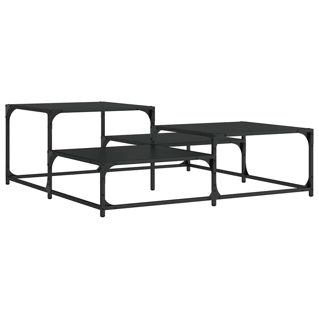 vidaXL Coffee Table Black 107x107x40 cm Engineered Wood 6