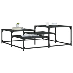 vidaXL Coffee Table Black 107x107x40 cm Engineered Wood 1