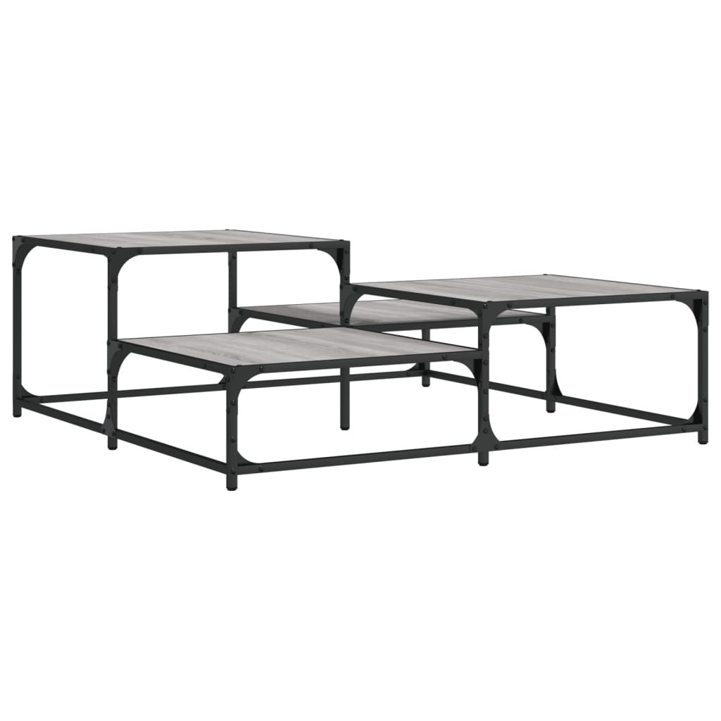 vidaXL Coffee Table Grey Sonoma 107x107x40 cm Engineered Wood 6